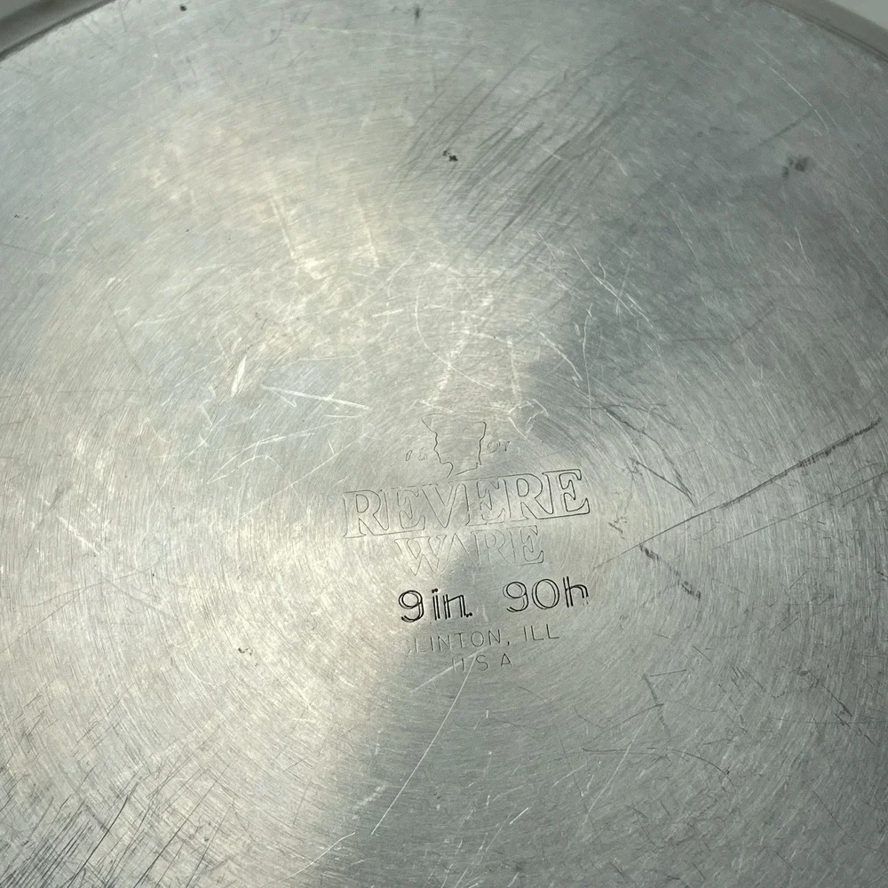 Revere Ware 9 in. 90H Skillet Fry Pan Clinton,IL USA W. Lid‎